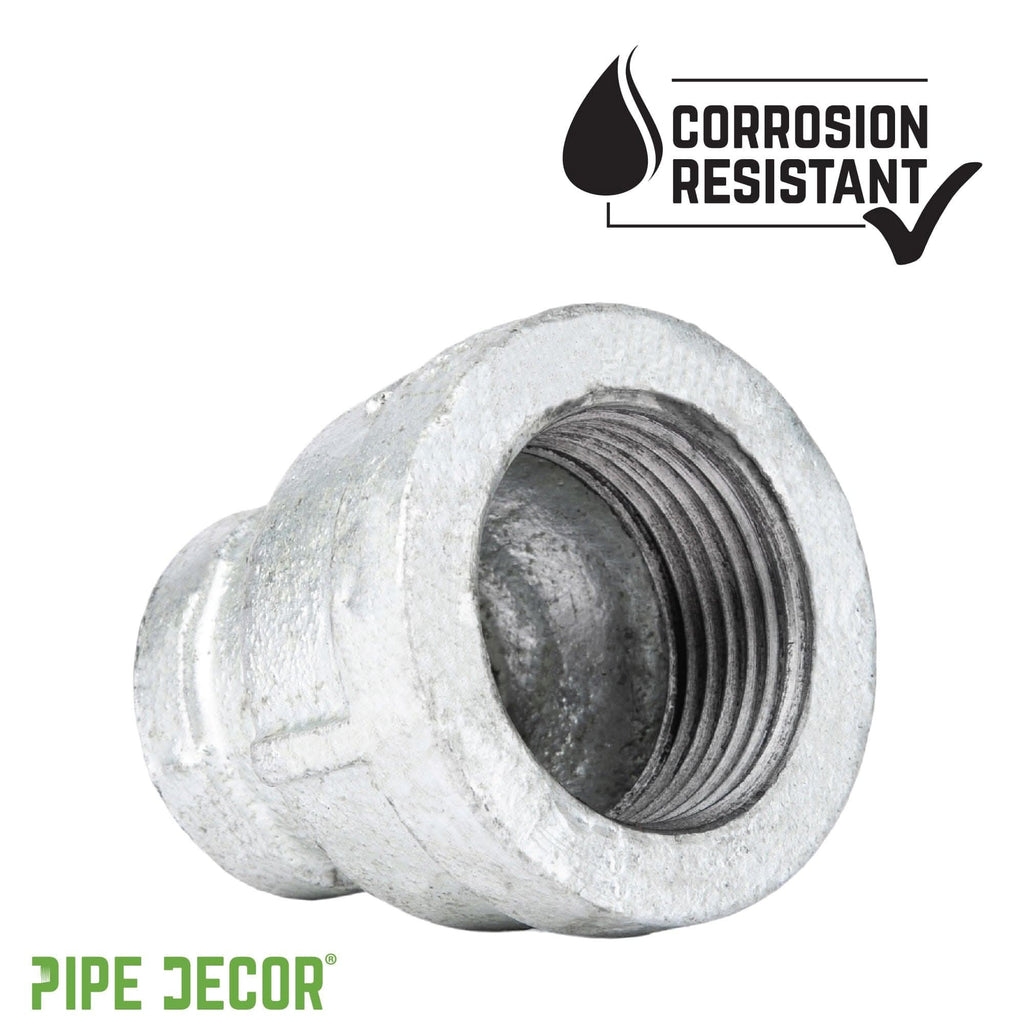 1/4 in. x 1/8 in. Galvanized Iron Reducing Coupling by PIPE DECOR