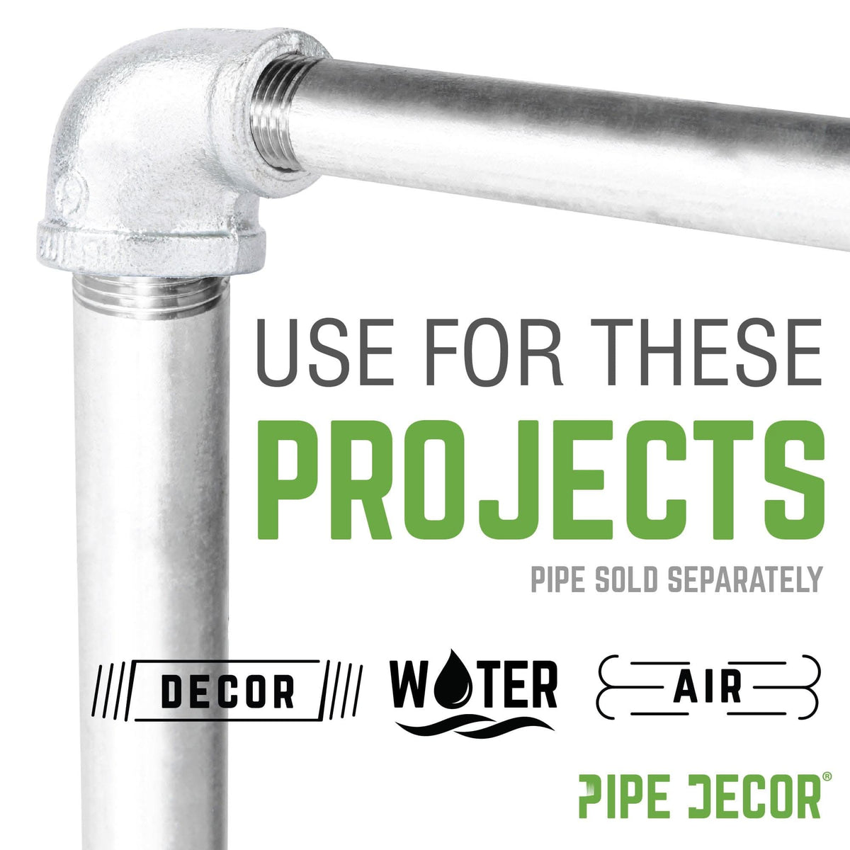 1 1/4 in. x 1 in. Galvanized Iron Reducing Elbow by PIPE DECOR