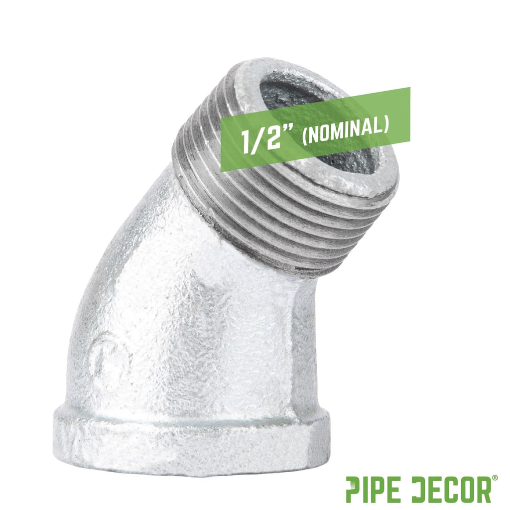 1/2 in. Galvanized Iron 45 Degree Street Elbow by PIPE DECOR
