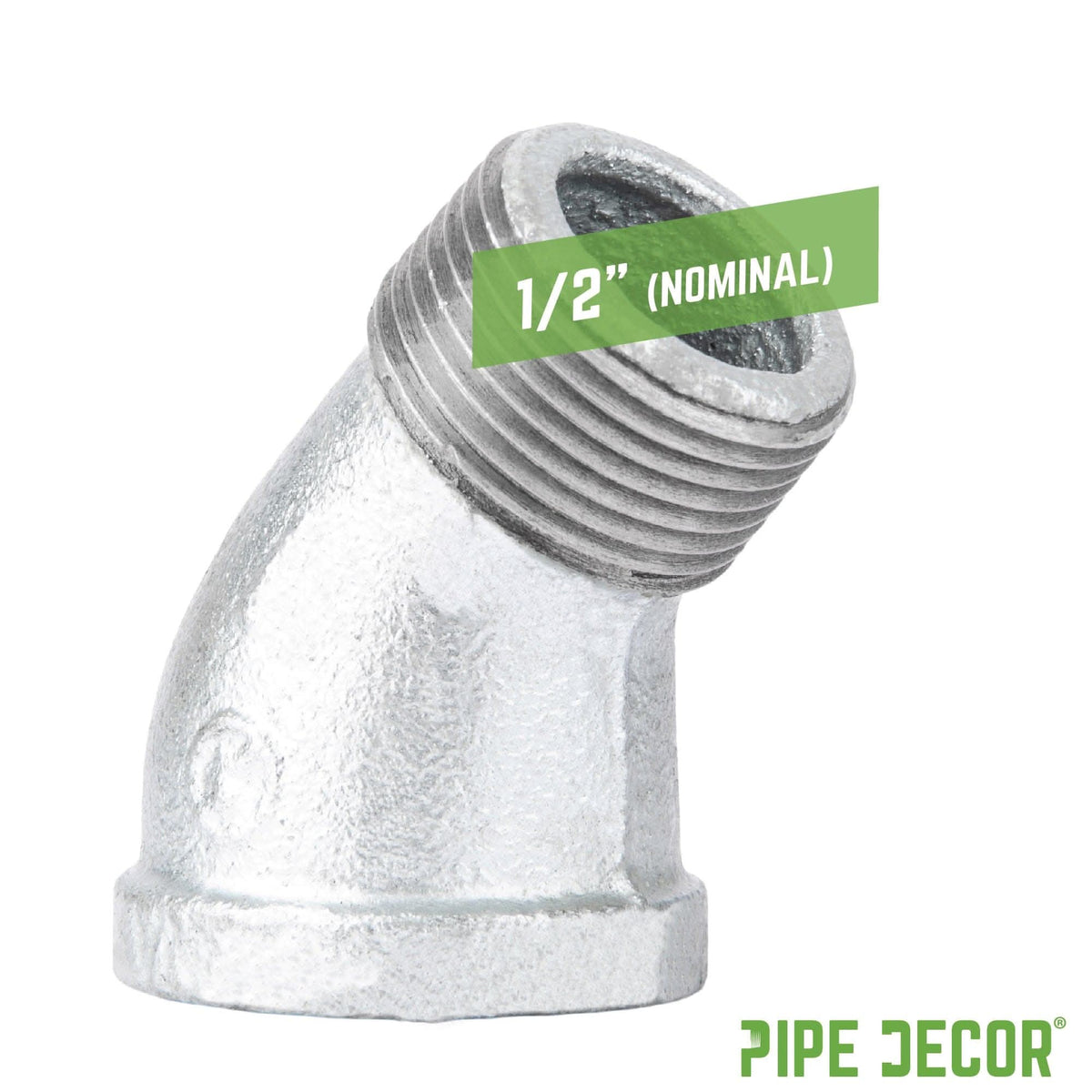 1/2 in. Galvanized Iron 45 Degree Street Elbow by PIPE DECOR
