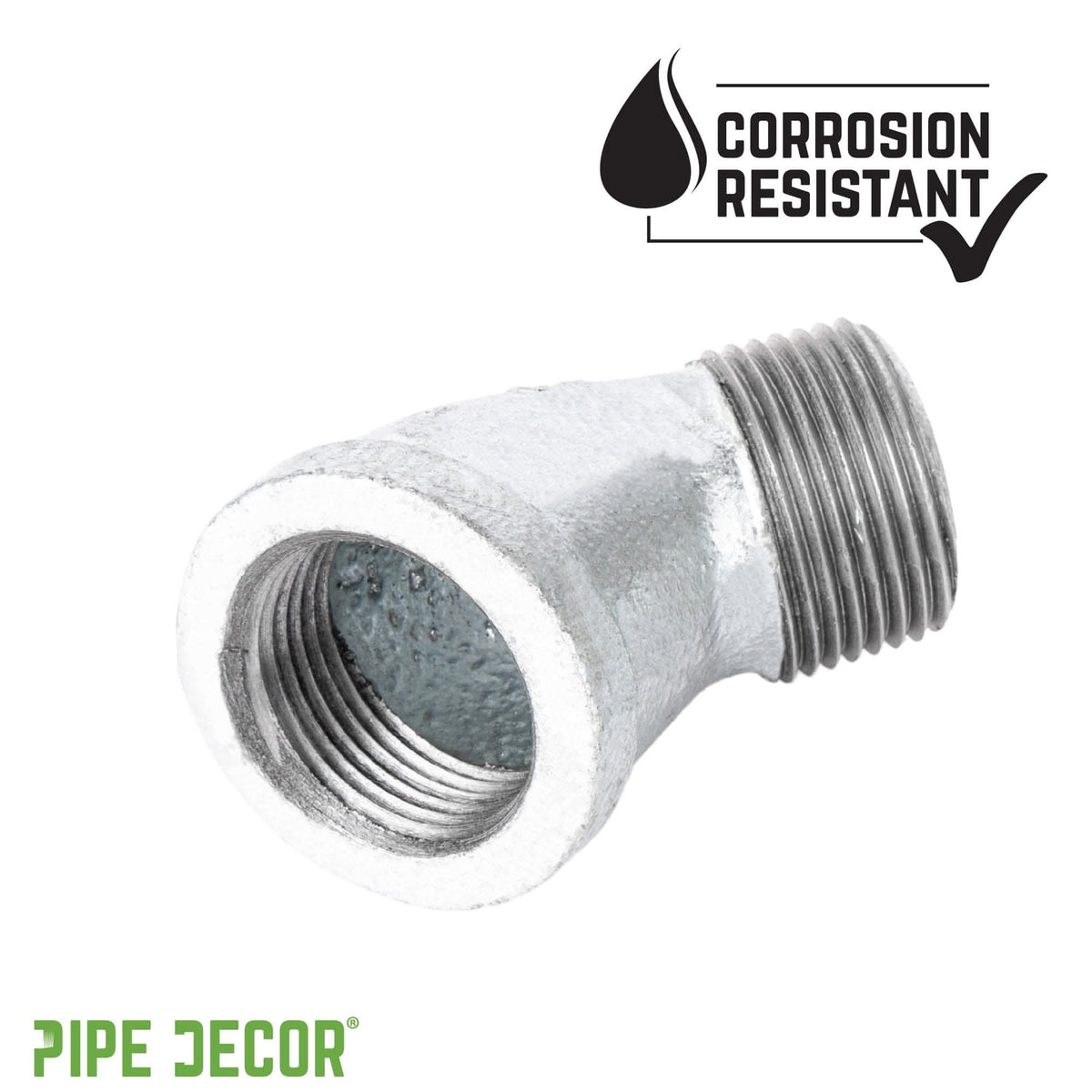 1 in. Galvanized Iron 45 Degree Street Elbow by PIPE DECOR