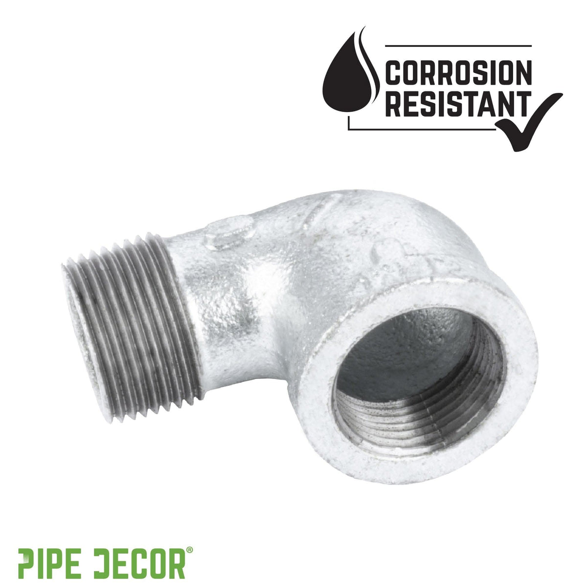 1 1/4 in. Galvanized Iron 90 Degree Street Elbow by PIPE DECOR