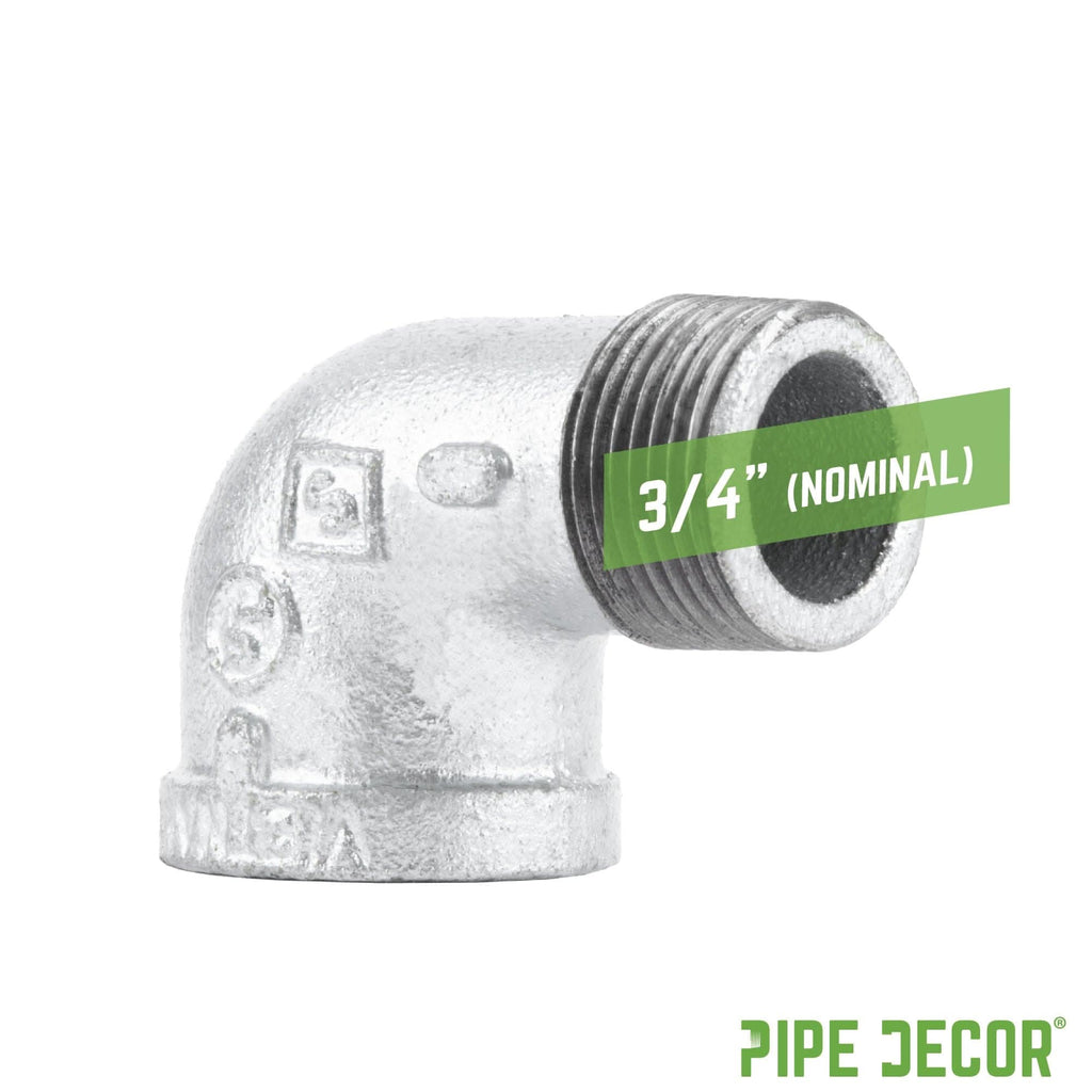 3/4 in. Galvanized Iron 90 Degree Street Elbow by PIPE DECOR