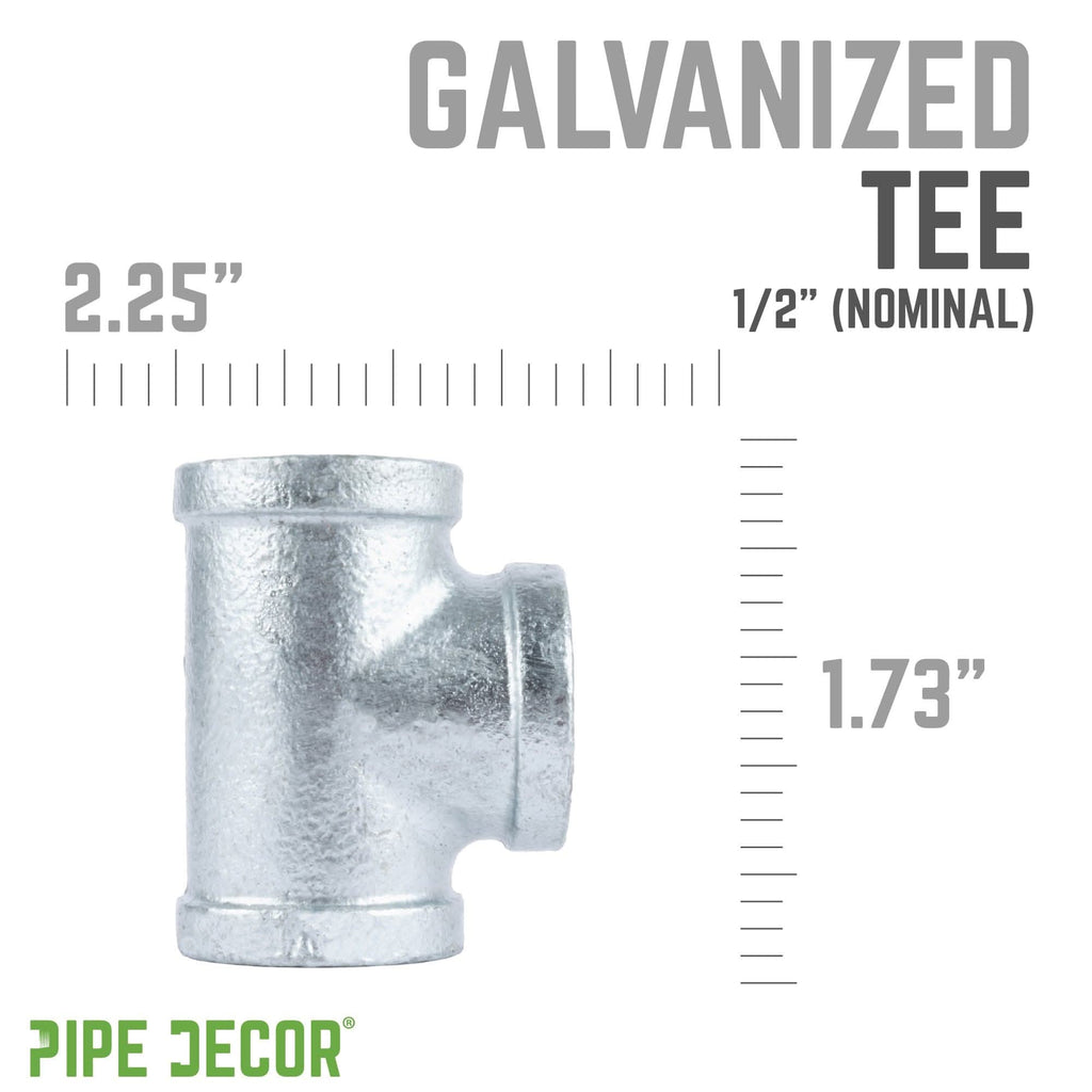 1/2 in. Galvanized Iron Tee by PIPE DECOR