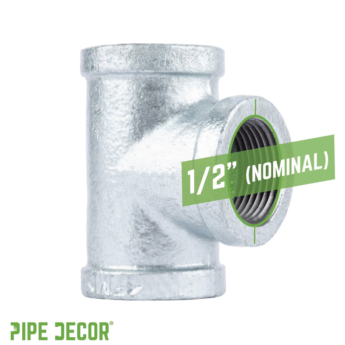 1/2 in. Galvanized Iron Tee by PIPE DECOR