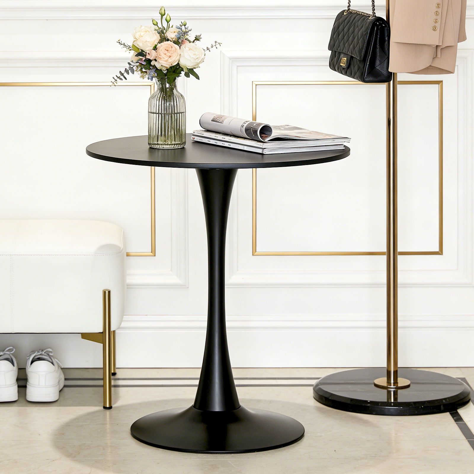 Round Dining Table With Tulip Style Base by Unique Piece Furniture