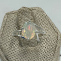 Sterling Silver Split Banded Oval Ethiopian Opal Ring - Size 7 - Intuition, Creativity & Inner Light by Sacred Crystals