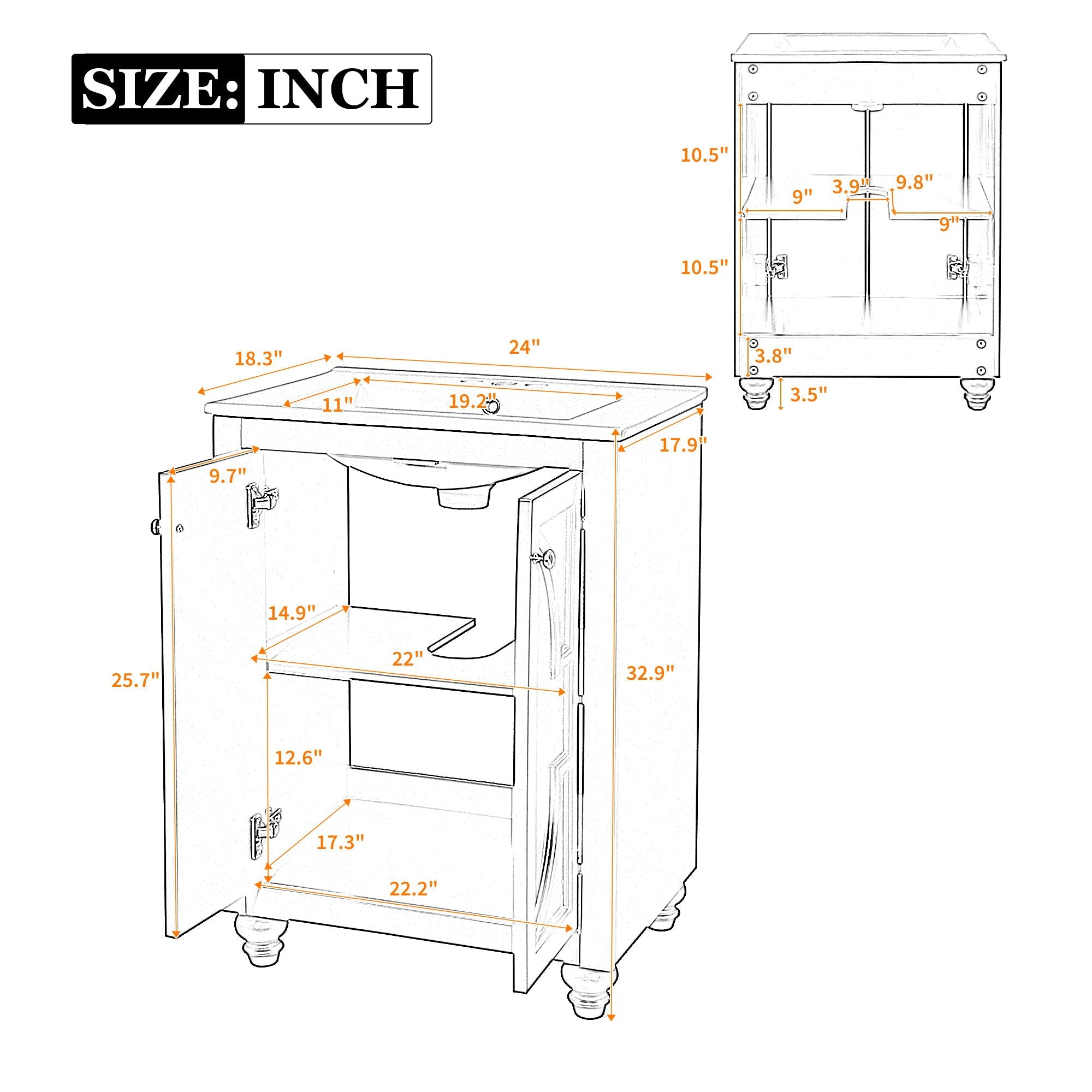 Bathroom Vanity With Ornate Elliptical Motif, Soft Close Hinges by Unique Piece Furniture