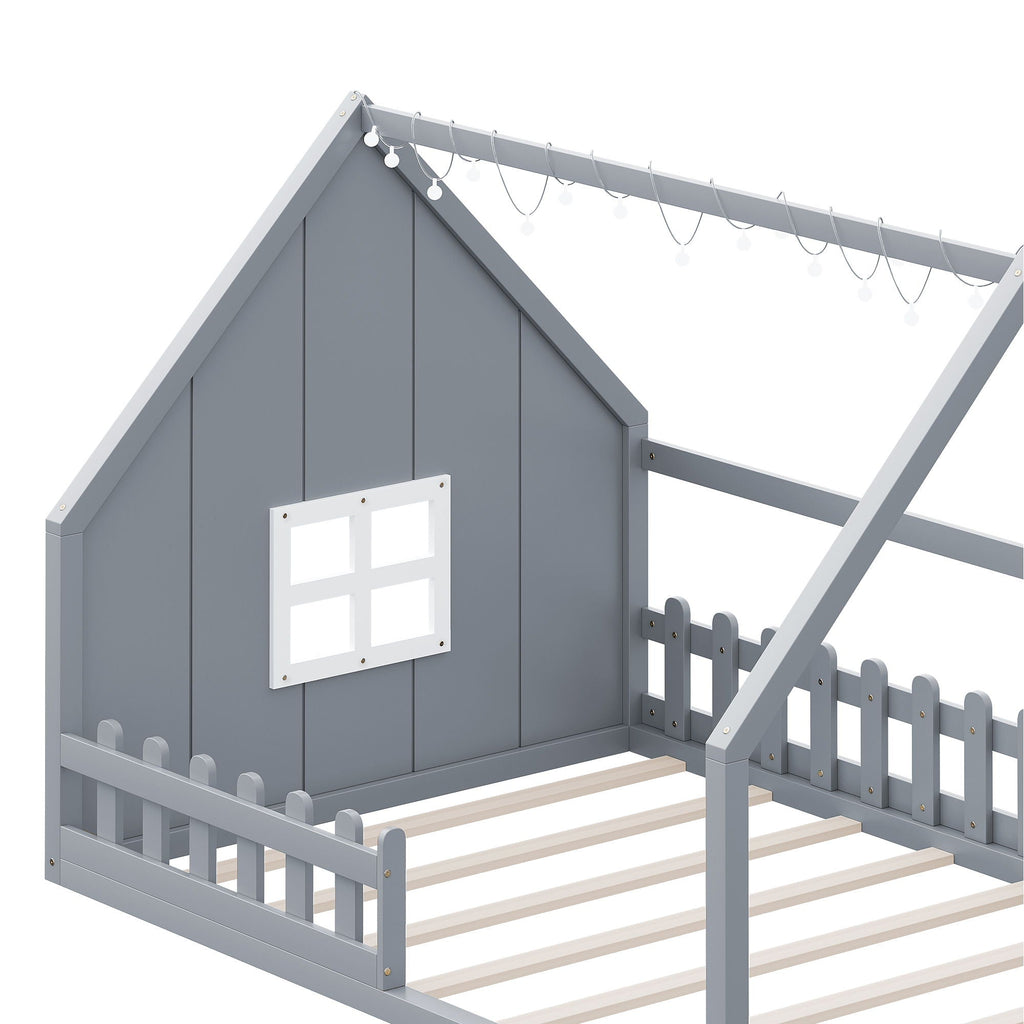 House Bed With Window And Fence by Unique Piece Furniture