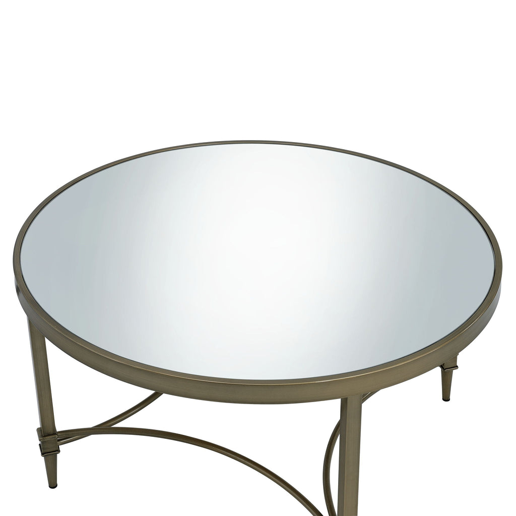 Aditya - Mirrored Antique Brass Coffee Table - Antique Brass by Unique Piece Furniture