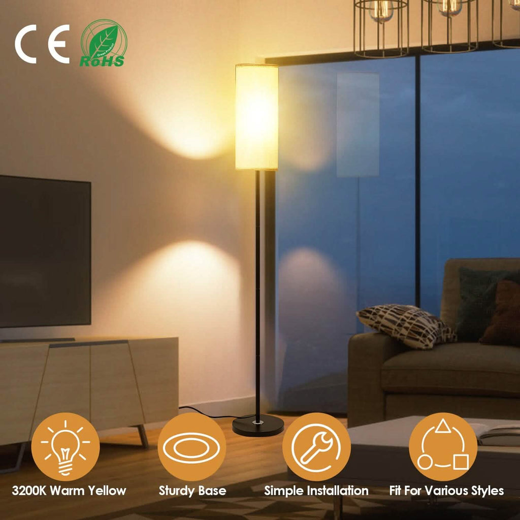 3200K Warm Yellow Light Modern Standing Lamp with Foot Switch 6W Bulb by DailySale