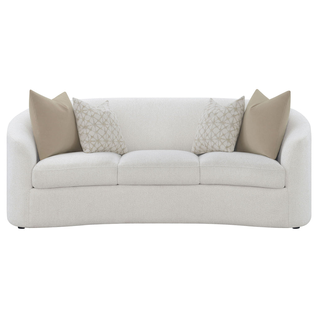 Rainn 2-piece Boucle Upholstered Sloped Arm Sofa Set Latte by Unique Piece Furniture