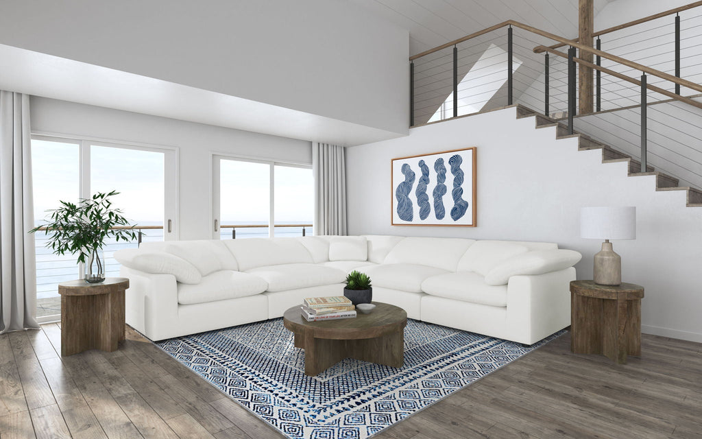 Raleigh 5-piece Boucle Upholstered Modular Sectional Ivory by Unique Piece Furniture