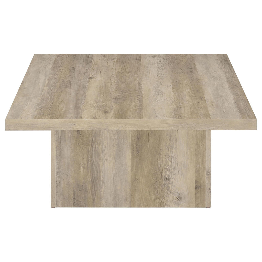 Devar Square Engineered Wood Coffee Table Distressed Pine by Unique Piece Furniture