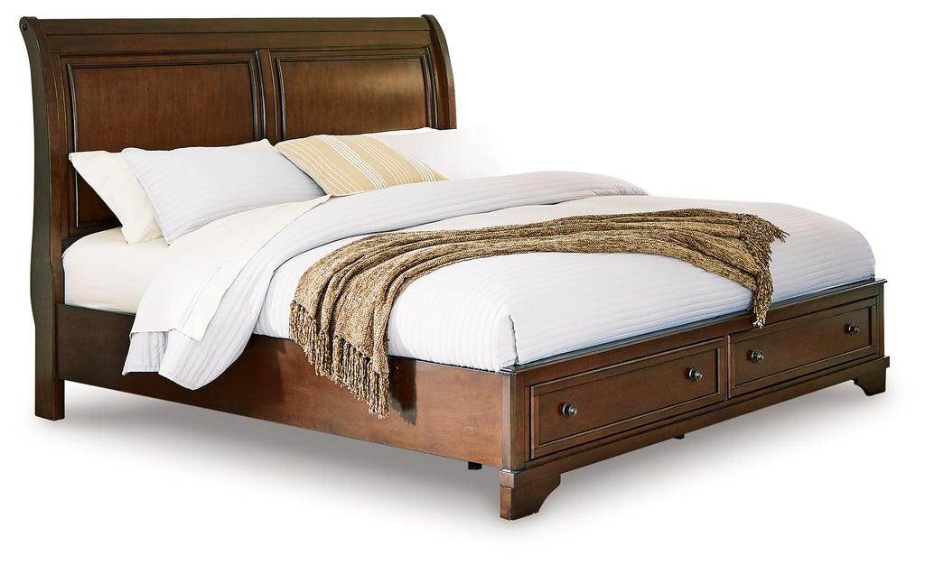 Trellington - Queen Sleigh Storage Bed - Brown by Unique Piece Furniture
