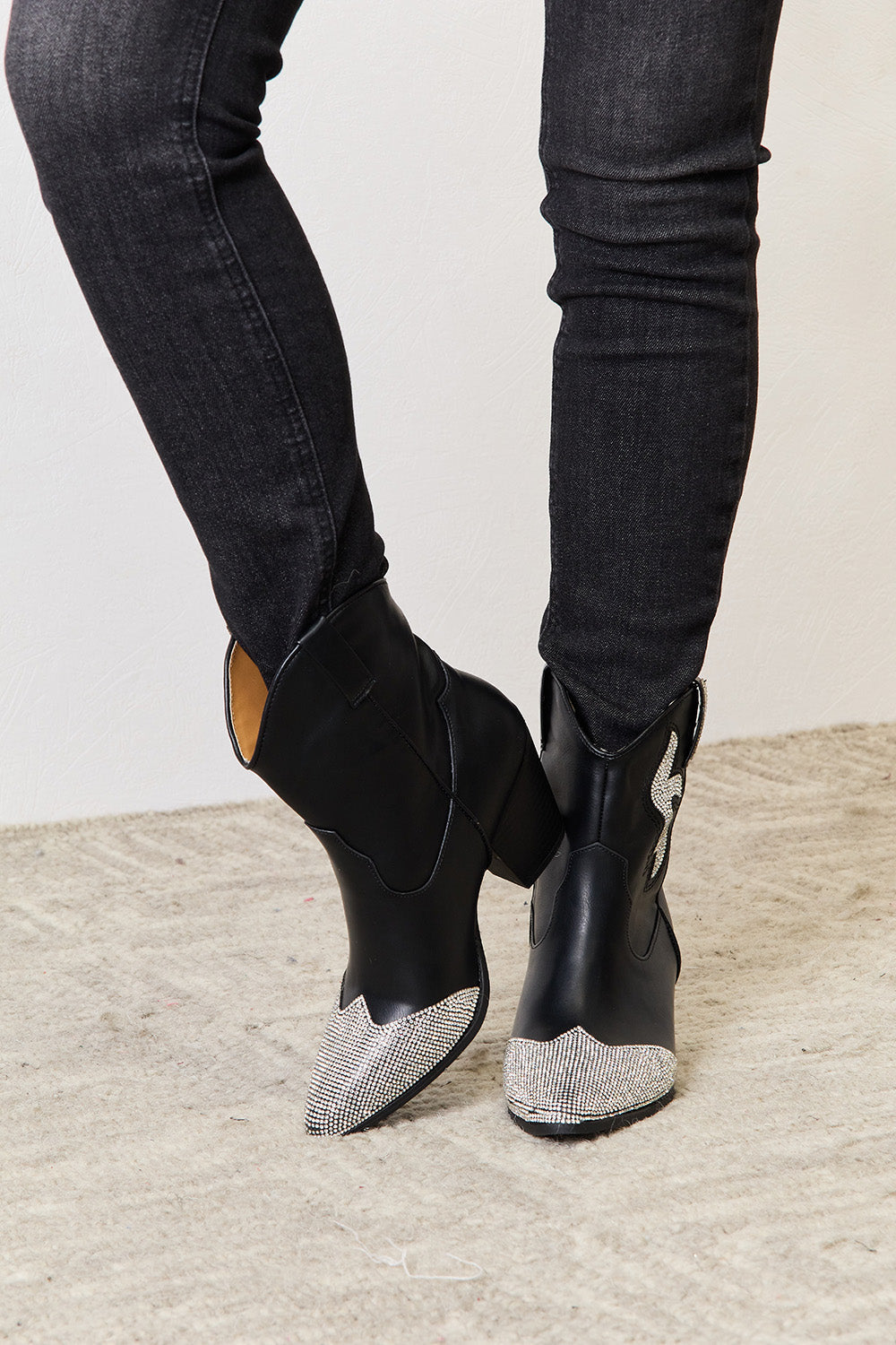 East Lion Corp Rhinestone Pointed Boots by Wild and Free Boutique