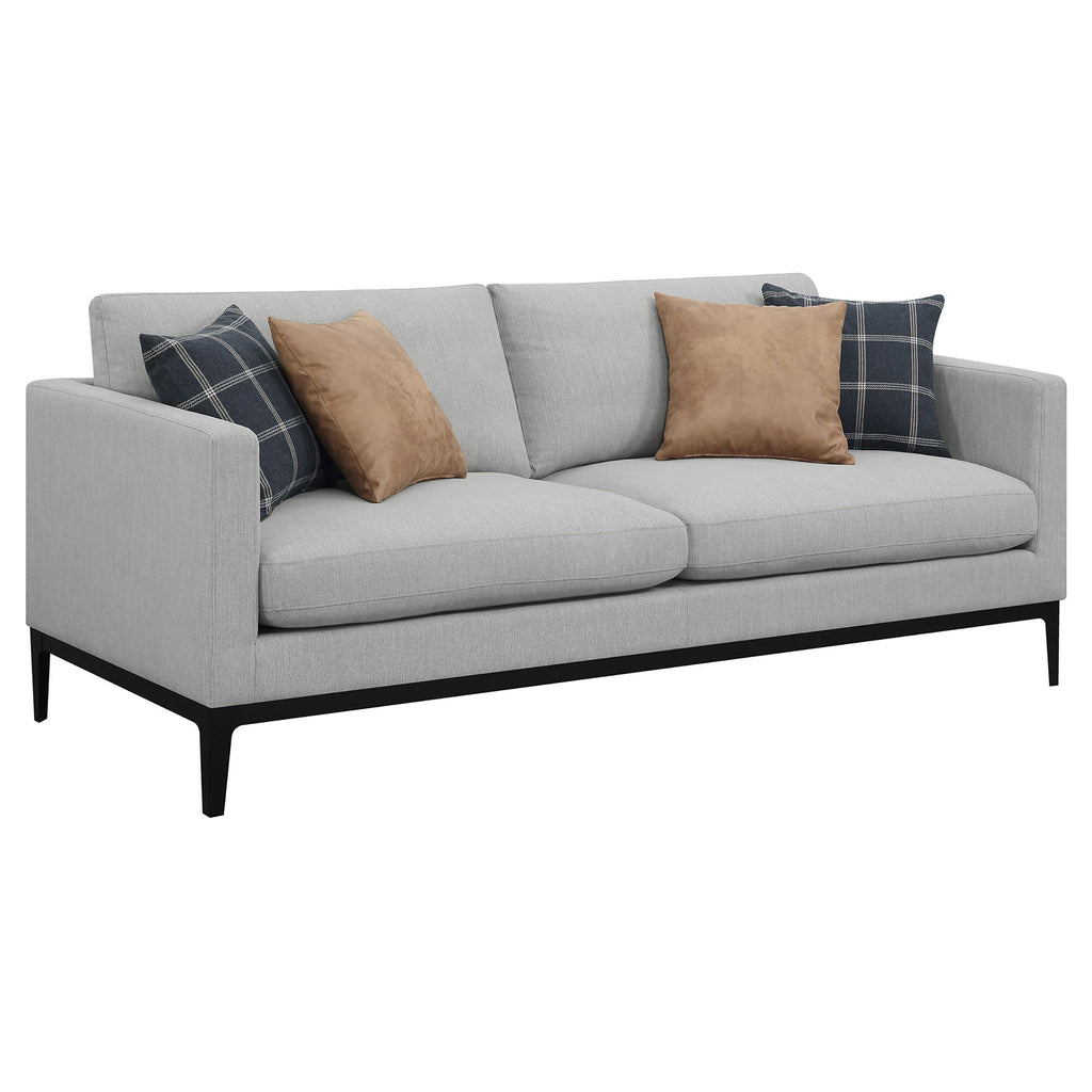 Apperson 3-piece Upholstered Track Arm Sofa Set Light Grey by Unique Piece Furniture