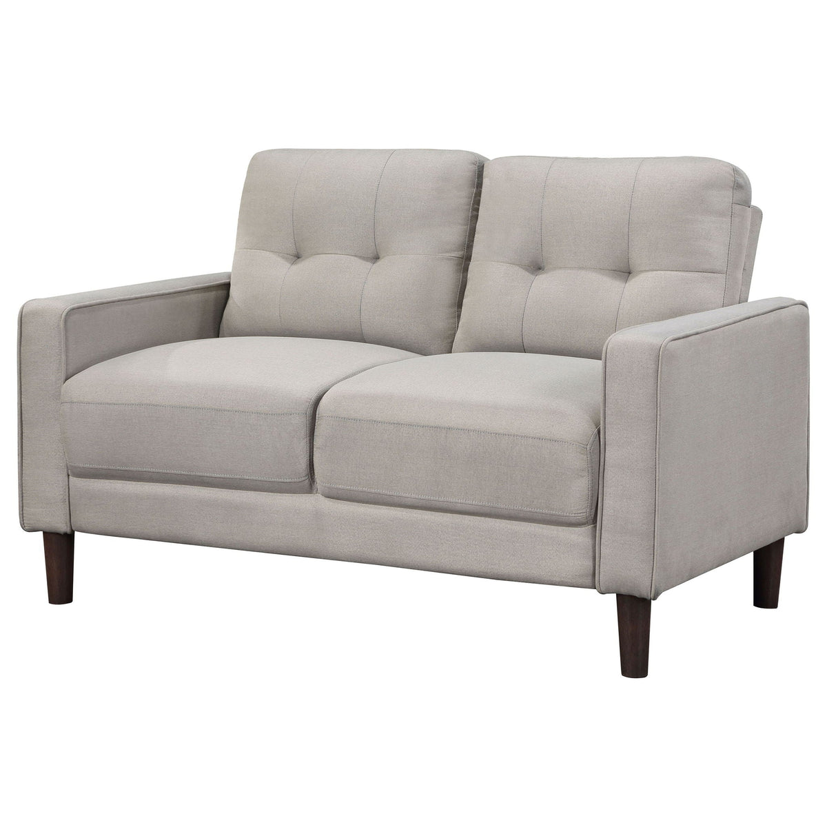 Bowen Upholstered Track Arm Tufted Loveseat Beige by Unique Piece Furniture