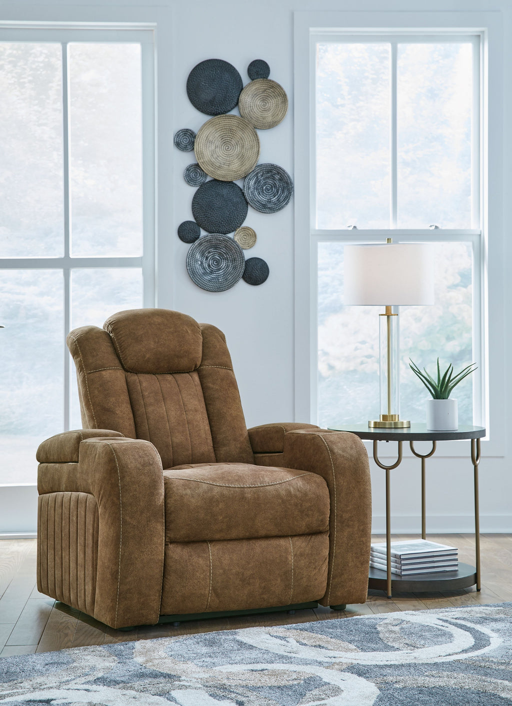 Wolfridge - Power Recliner/Adj Headrest - Brindle by Unique Piece Furniture