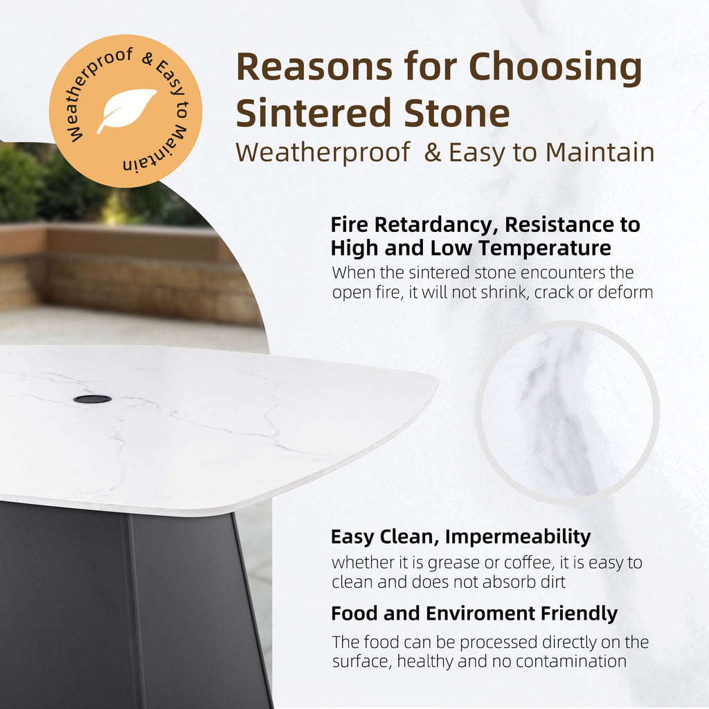 Rounded Square Outdoor Pedestal Dining Table by Unique Piece Furniture