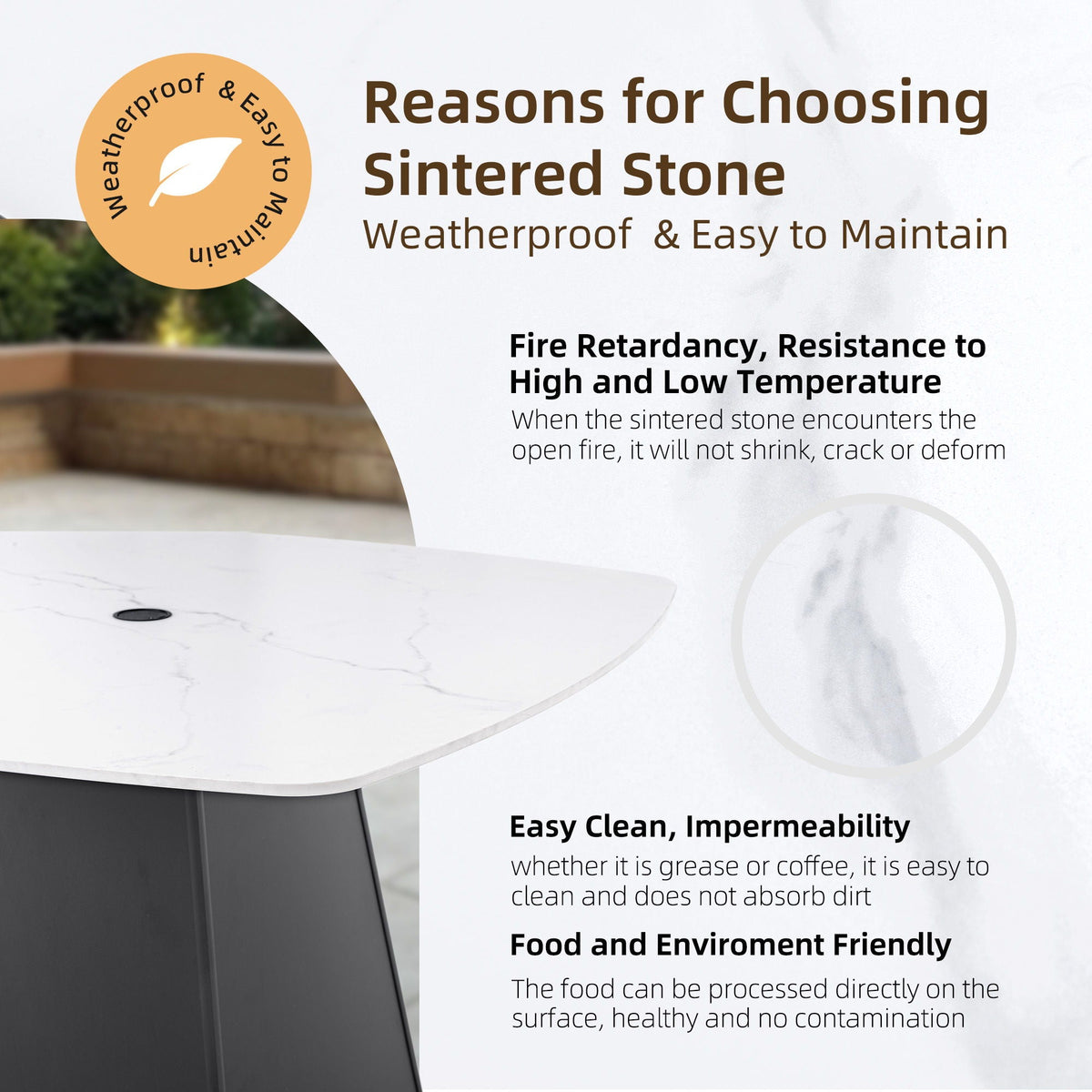 Rounded Square Outdoor Pedestal Dining Table by Unique Piece Furniture