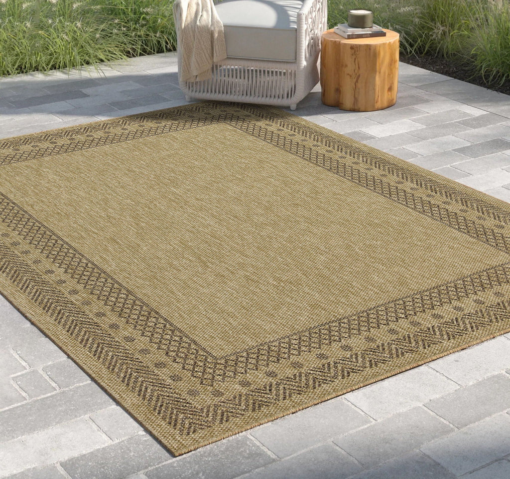 Earth - 7'10" X 10'3" Polypropylene, Indoor, Outdoor Area Rug - Jute, Mocha by Unique Piece Furniture