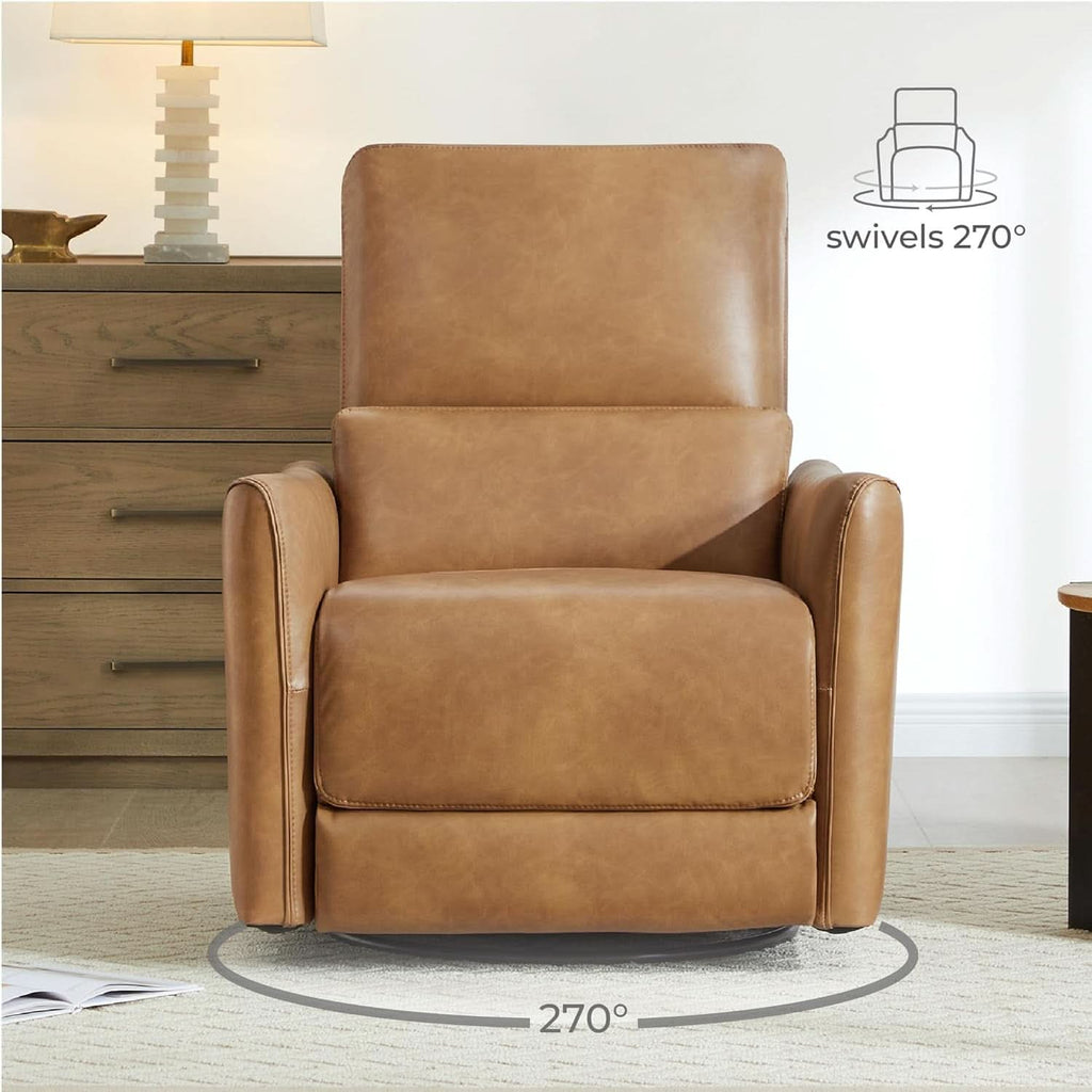 Power Recline Swivel Recliner With Lumbar Support For Living Room by ShipItFurniture
