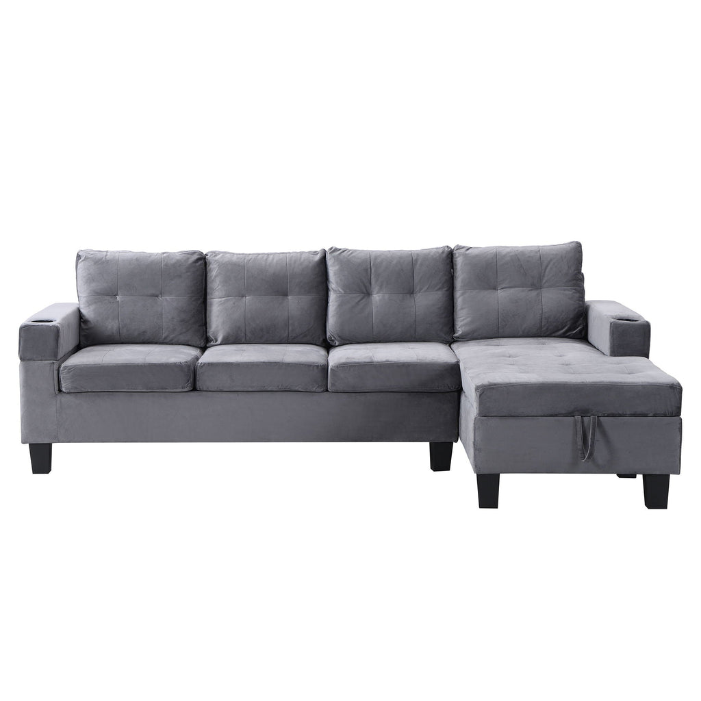 Modern Sectional Sofa Set With L Shape Chaise Lounge And Storage by Unique Piece Furniture