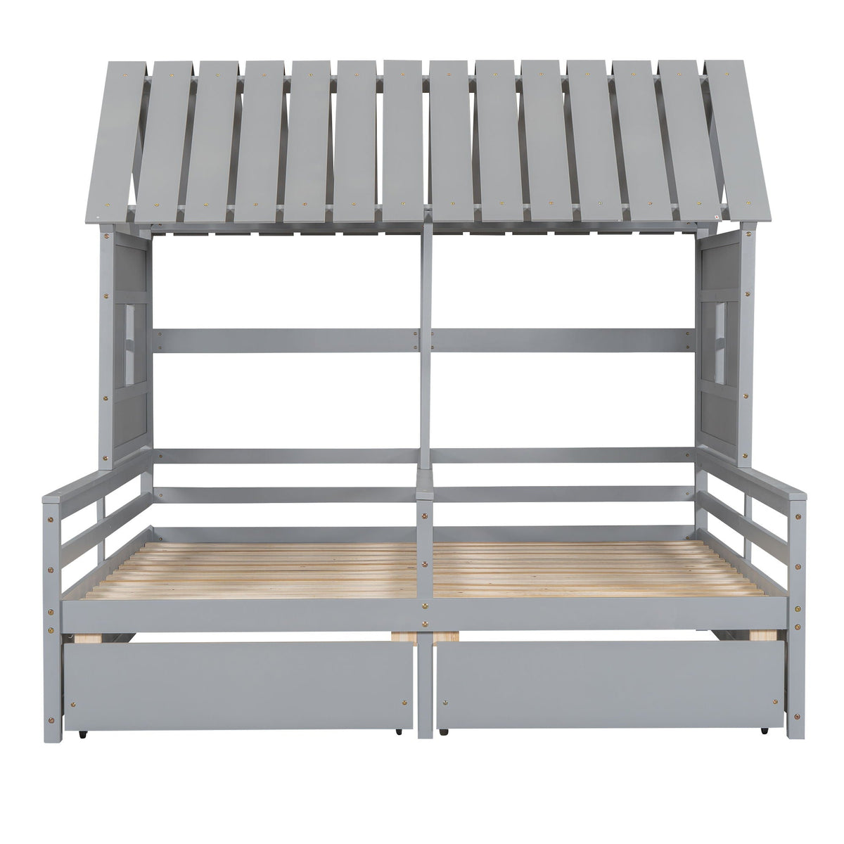 House Platform Beds With 2 Drawers, Side By Side Design by Unique Piece Furniture