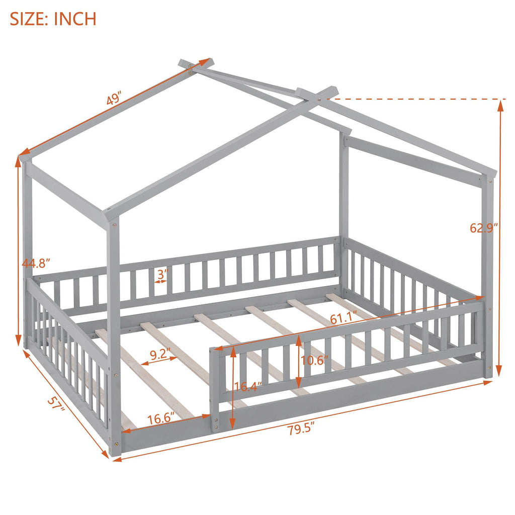 Bed House Bed Frame With Fence by Unique Piece Furniture