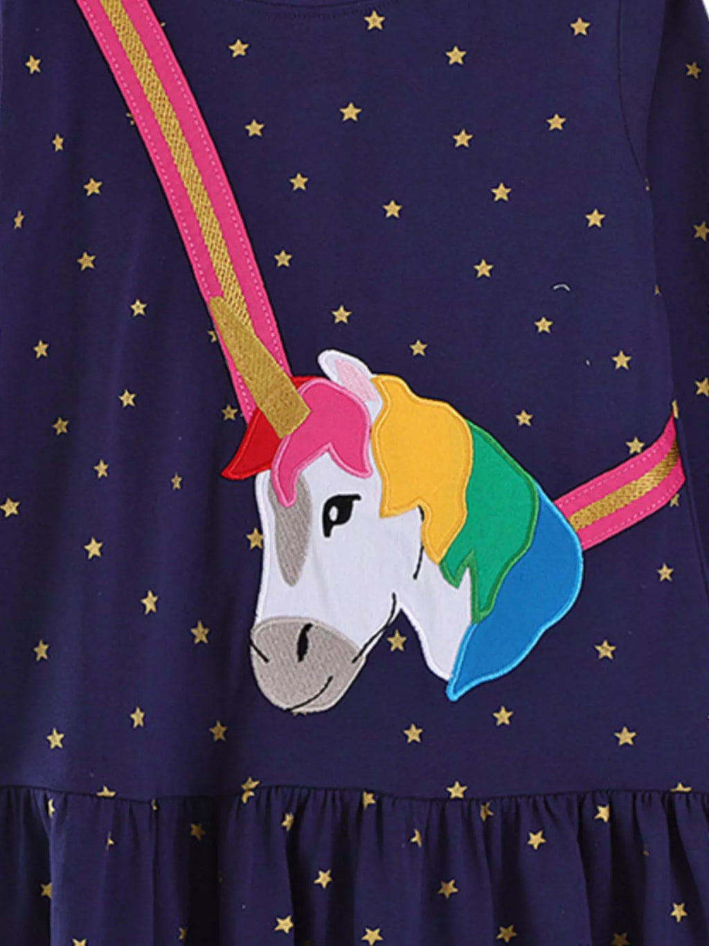 Children's Embroidered Unicorn Long Sleeve Dress by Simply Love