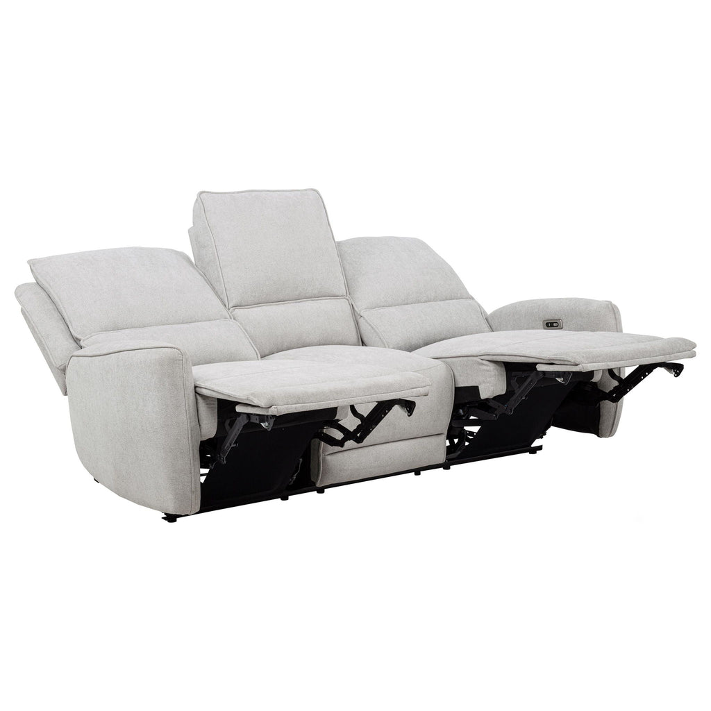 Sylmar Chenille Upholstered Power Reclining Sofa Dove Grey by Unique Piece Furniture