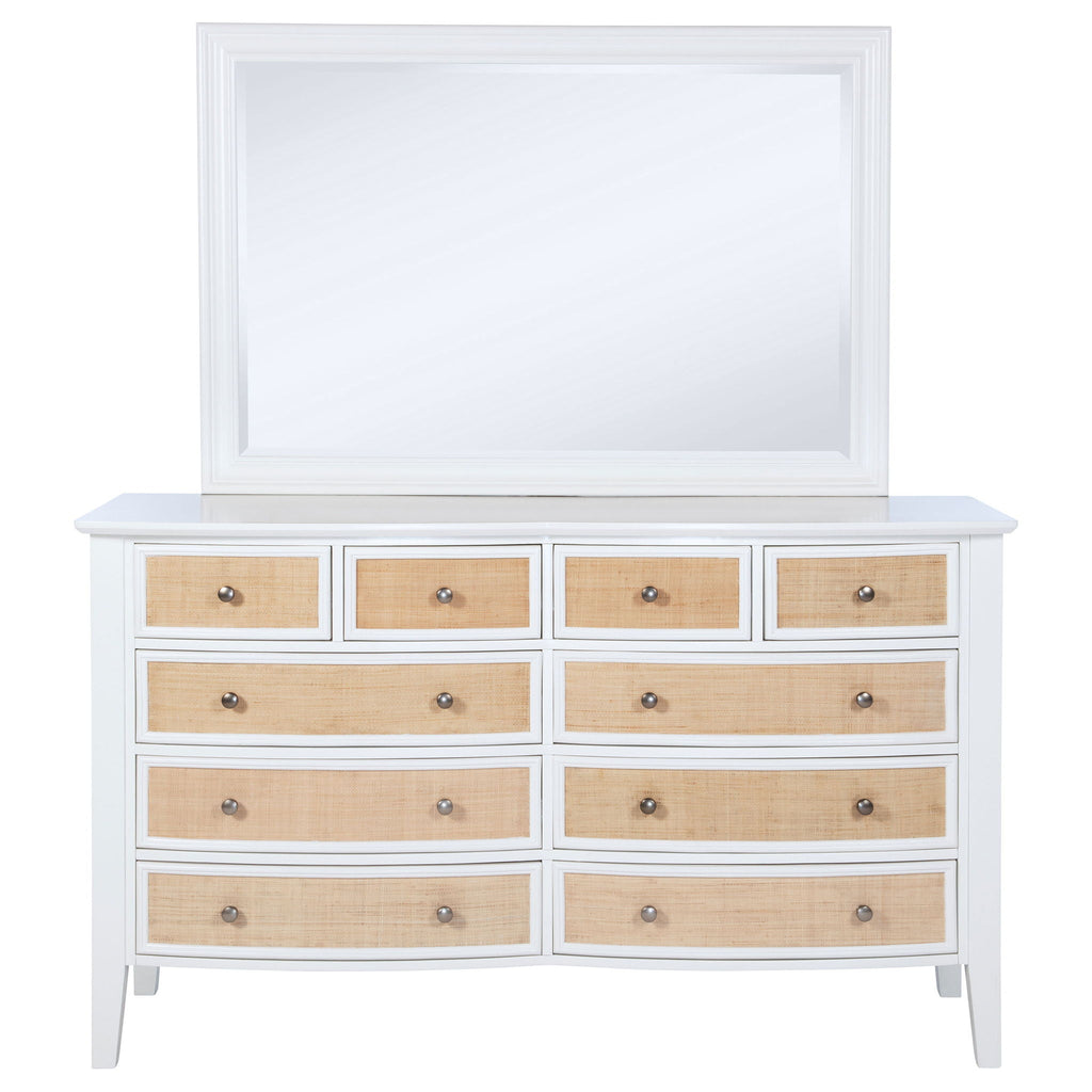 Bexhill 10-drawer Dresser and Mirror White by Unique Piece Furniture