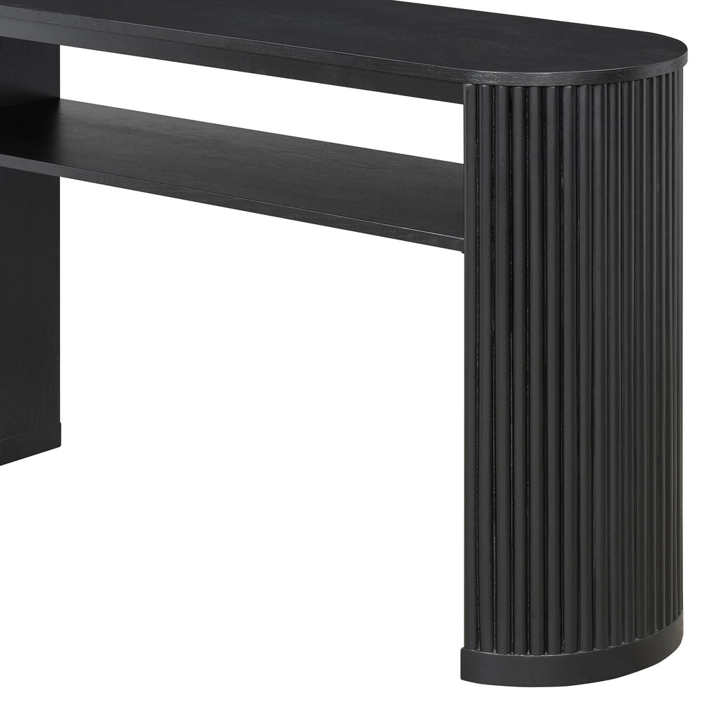 Console Table With Fluted Legs, Open Shelf by Unique Piece Furniture