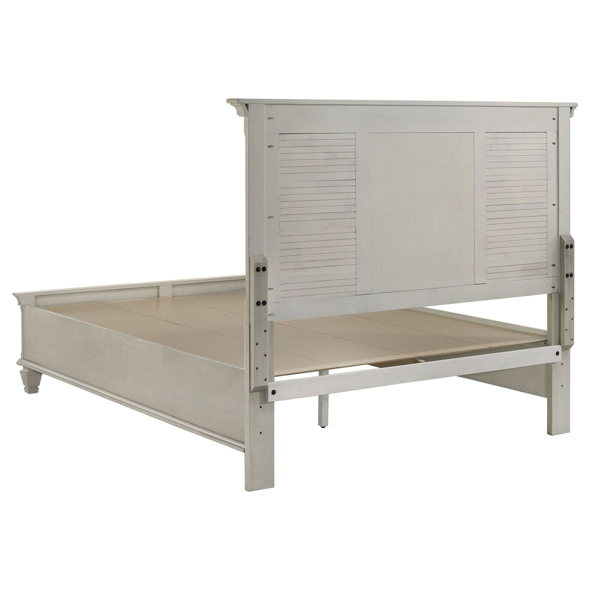 Franco Wood Queen Storage Panel Bed Distressed White by Unique Piece Furniture