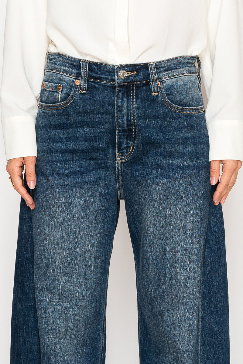 Relaxed Tapered Dark Wash Barrel Jeans by Artemis Vintage