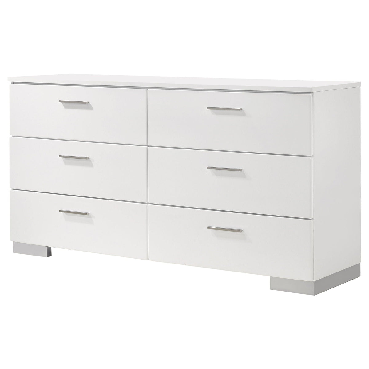 Felicity 6-drawer Dresser White High Gloss by Unique Piece Furniture
