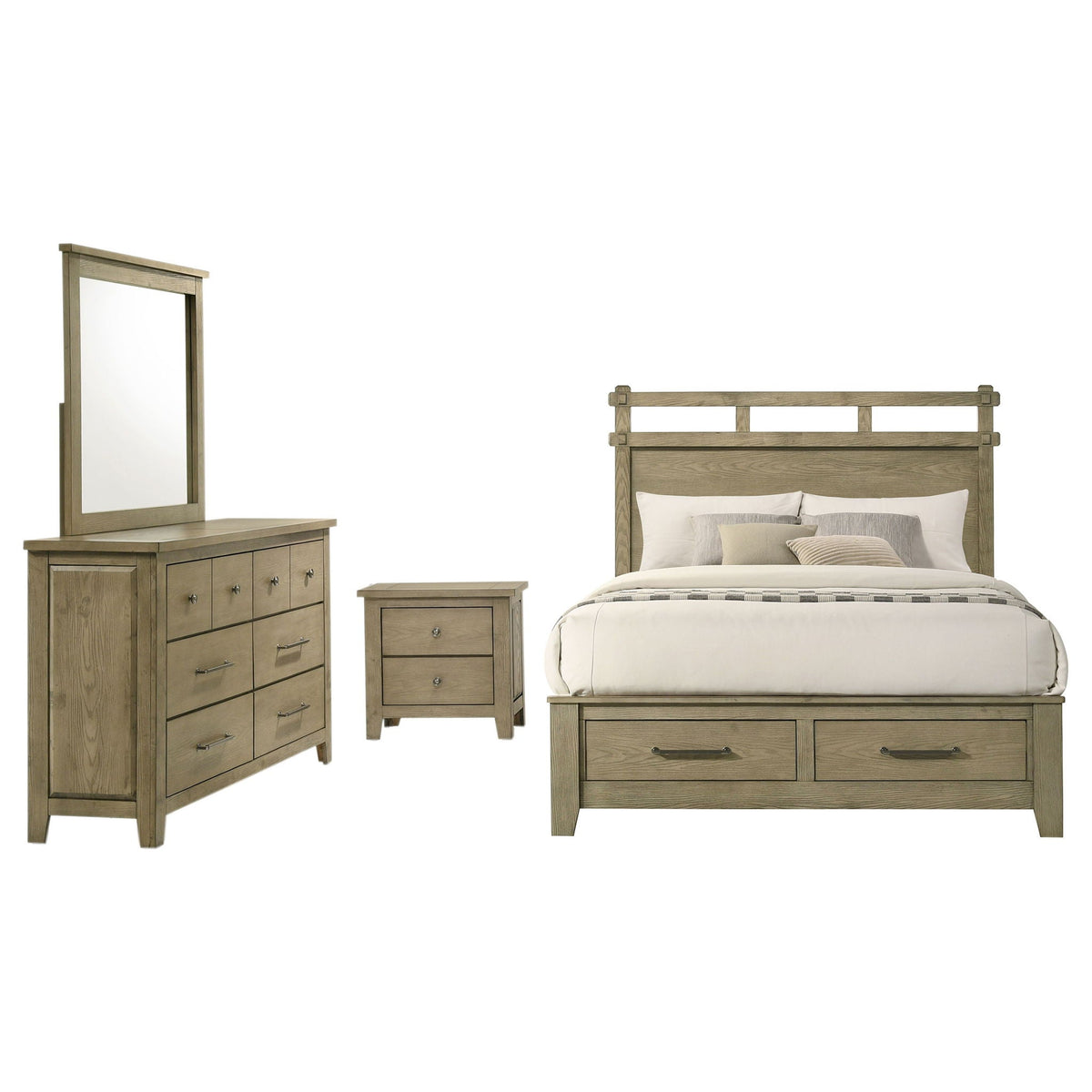 Hazlewood 4-piece Queen Bedroom Set Vineyard Oak by Unique Piece Furniture
