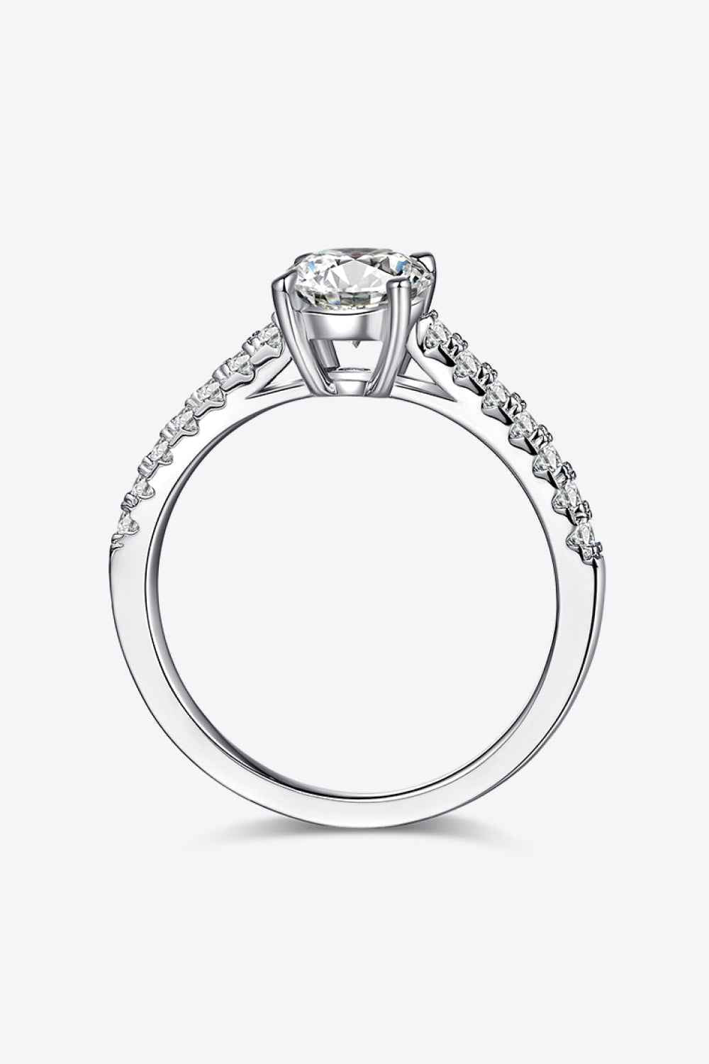 1 Carat Moissanite 925 Sterling Silver Side Stone Ring by Wild and Free Boutique