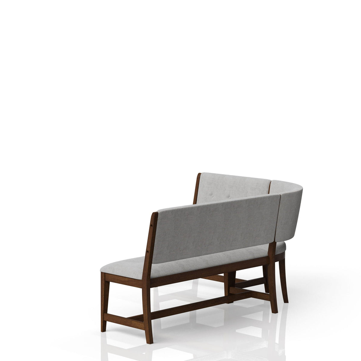 Curved Dining Bench Upholstered Curved Bench - Beige by Unique Piece Furniture