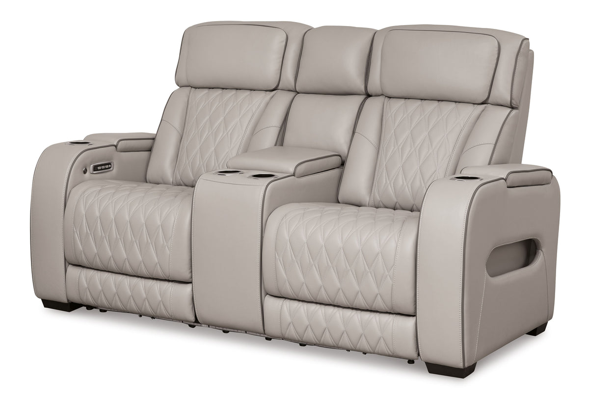 Boyington - Power Reclining Loveseat With Console/Adj Hdrst by Unique Piece Furniture