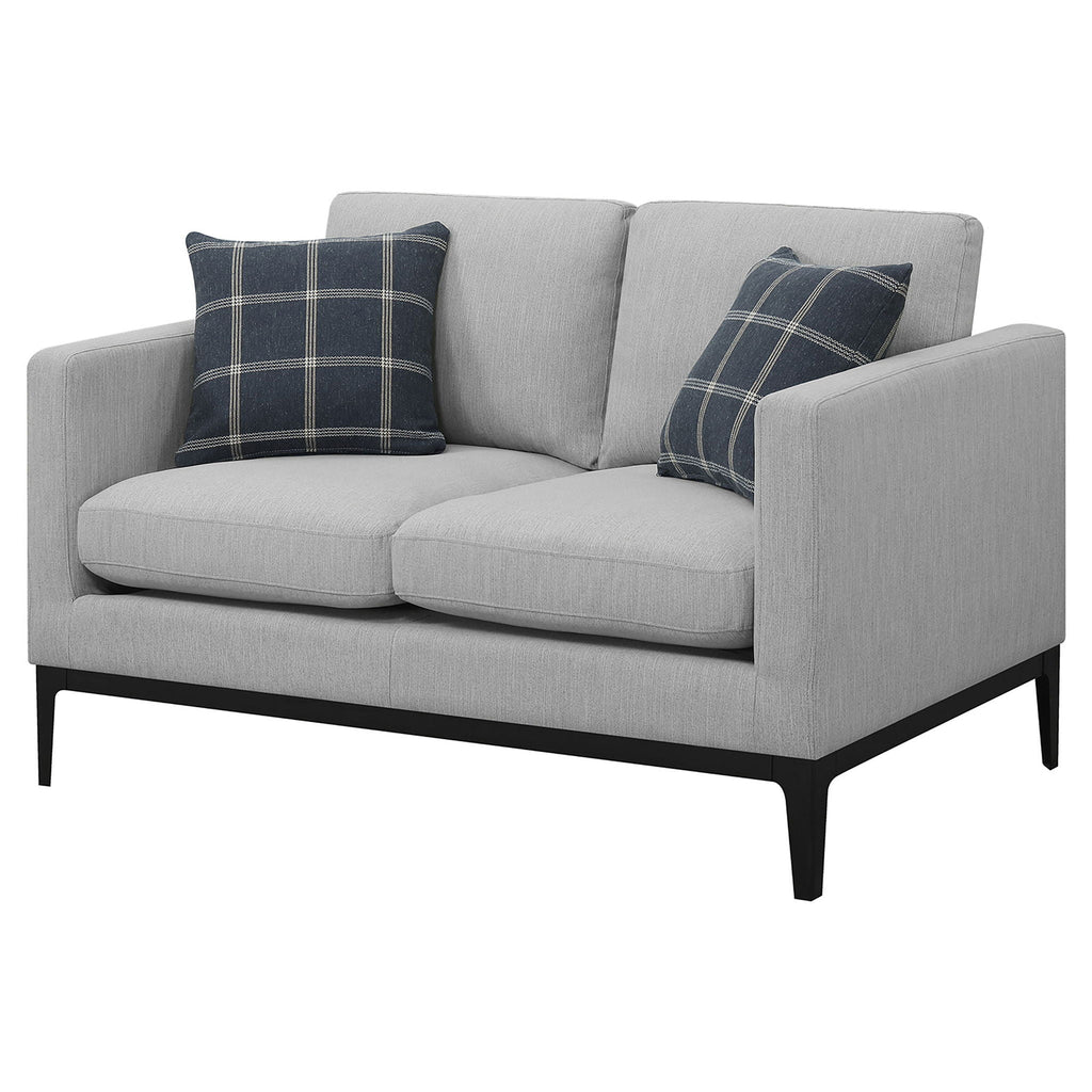 Apperson Upholstered Track Arm Loveseat Light Grey by Unique Piece Furniture