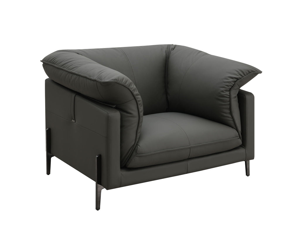 Tadi - Top Grain Leather Chair - Black by Unique Piece Furniture