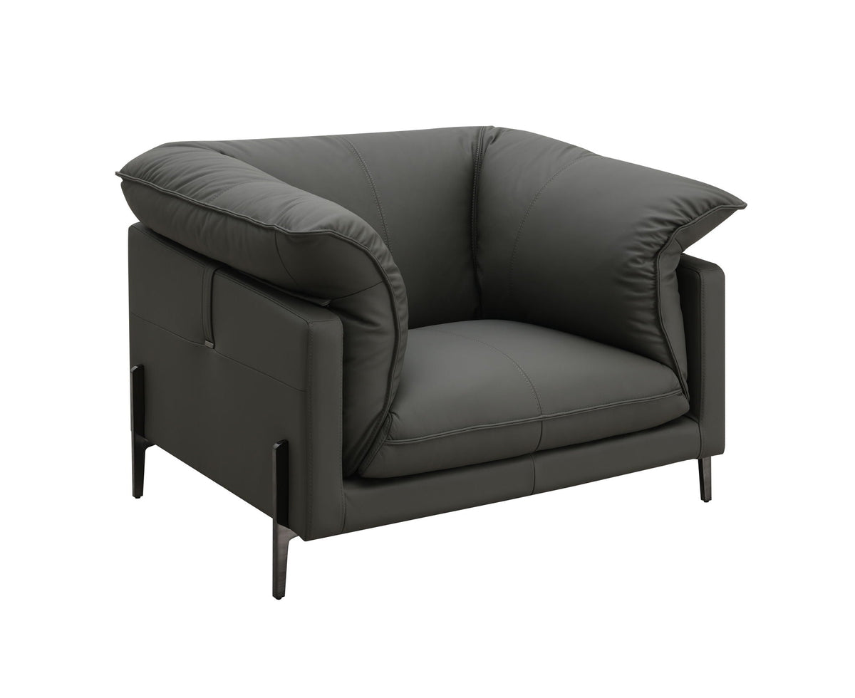 Tadi - Top Grain Leather Chair - Black by Unique Piece Furniture