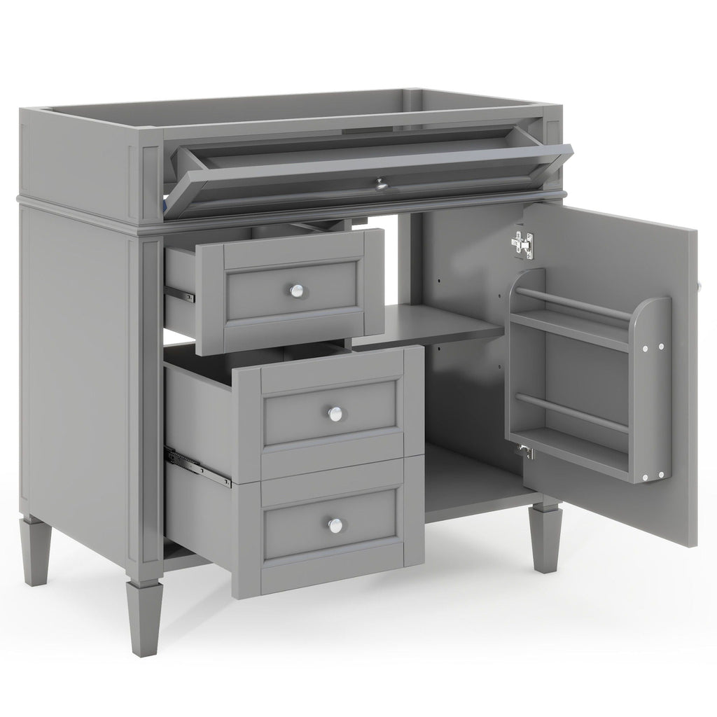 Bathroom Vanity With 2 Drawers And Tip-Out Drawer, Storage Cabinet by Unique Piece Furniture