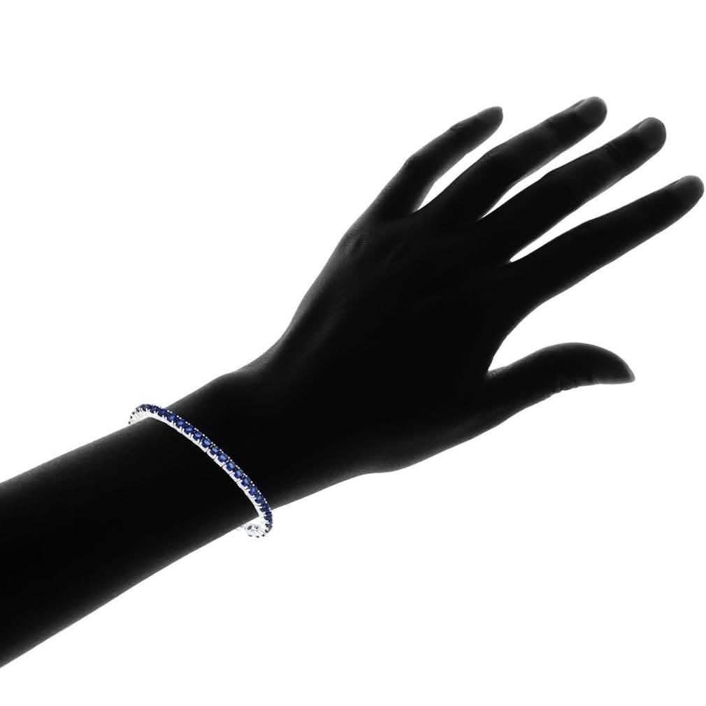 3.55 CTW Created Blue Sapphire Cord Adjustable Bracelet by DailySale