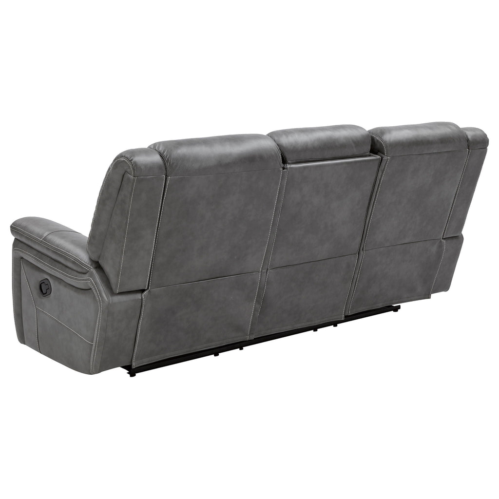 Conrad Upholstered Padded Arm Motion Sofa Grey by Unique Piece Furniture
