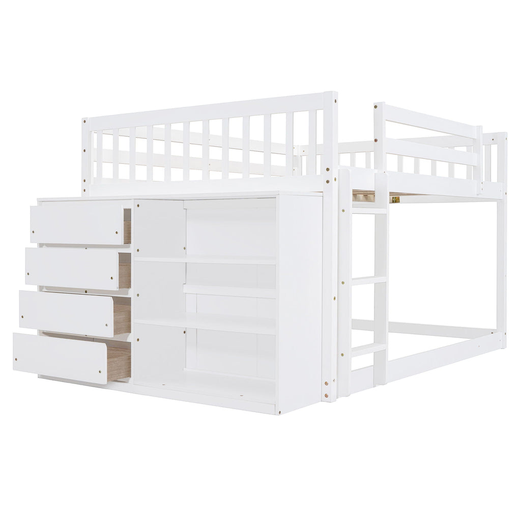 Bunk Bed With 4 Drawers And 3 Shelves by Unique Piece Furniture