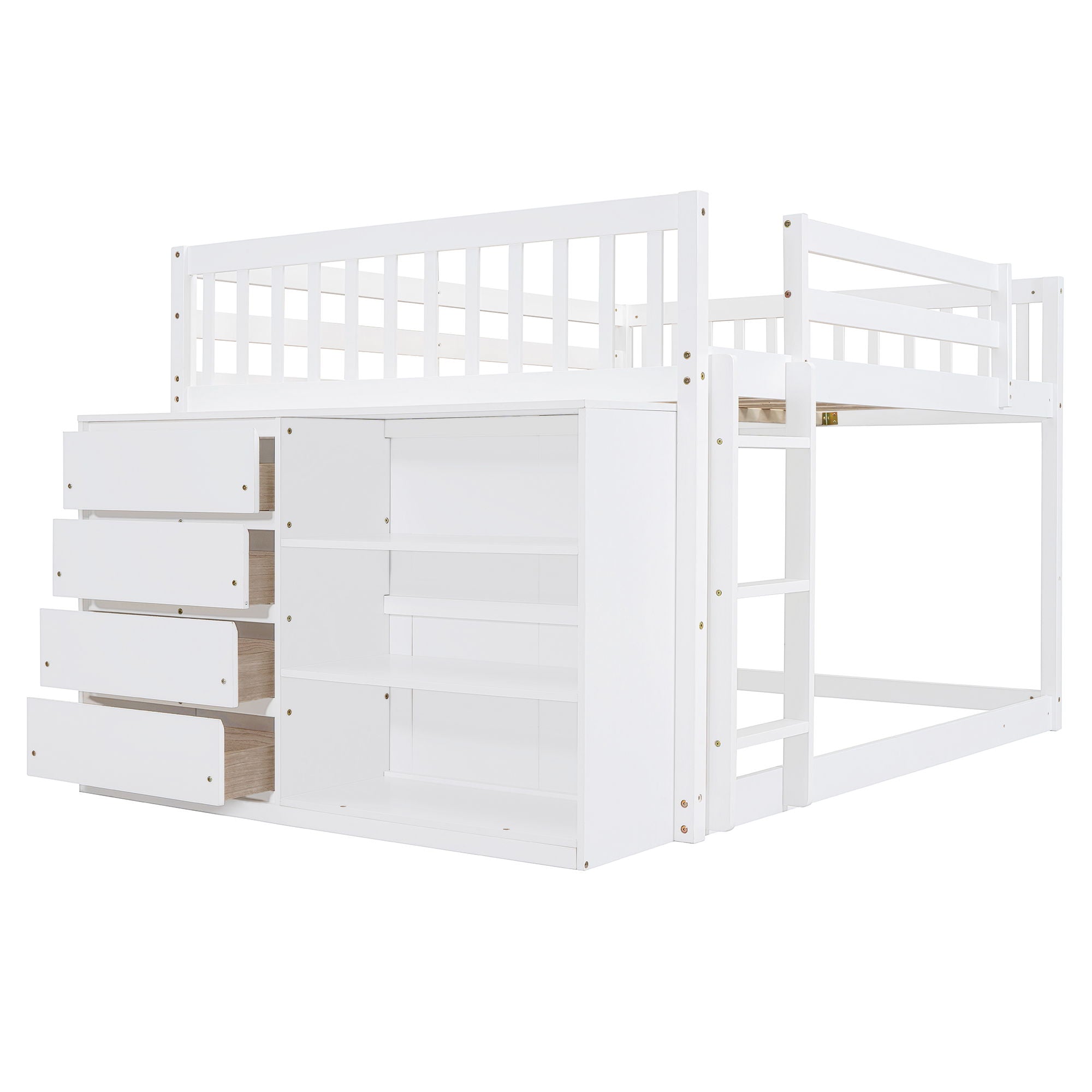 Bunk Bed With 4 Drawers And 3 Shelves by Unique Piece Furniture