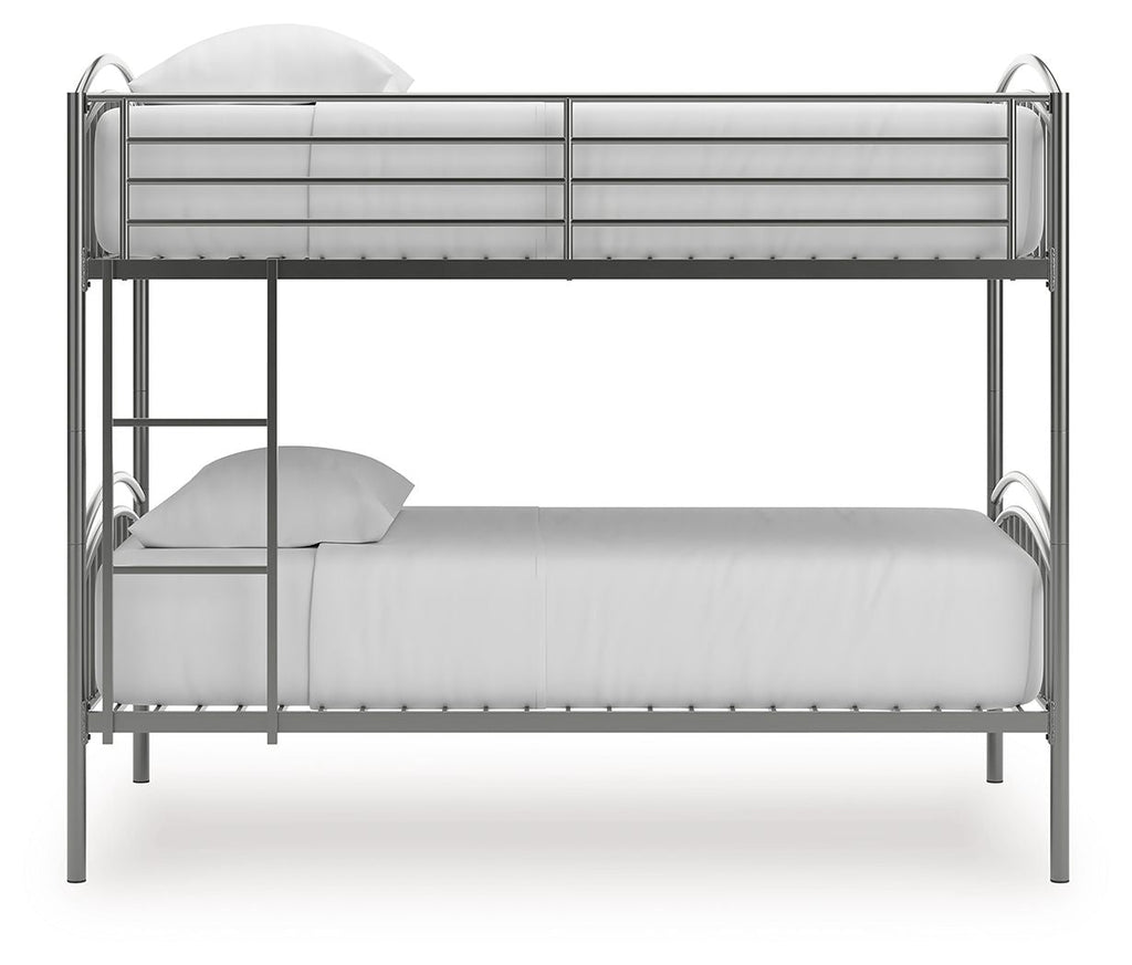Lanceburg - Twin/Twin Bunk Bed With Ladder - Gray by Unique Piece Furniture